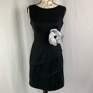 Black Dress with Flower Accessory Dressbarn 4P
